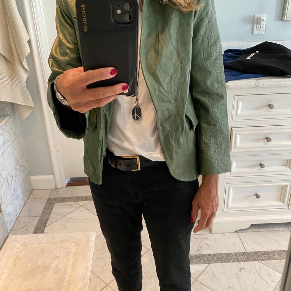 Zadig & Voltaire crinkle leather jacket xs